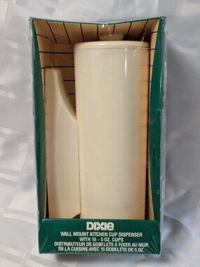 DIXIE CUP DISPENSER WALL MOUNT 15 CUP HOLDER NIP NOS KITCHEN BATHROOM HOME DECOR